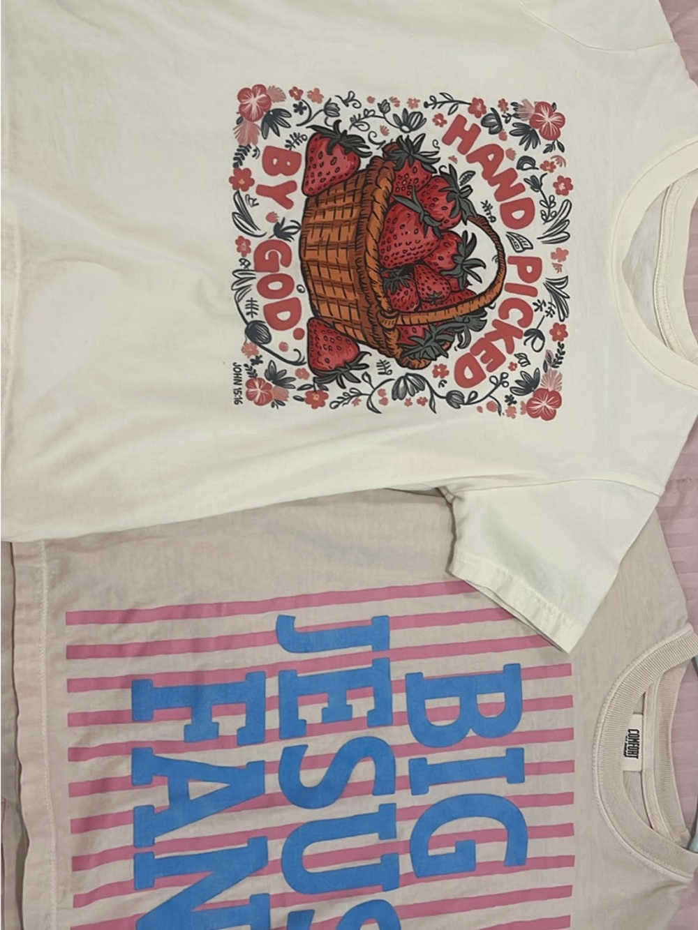 Girls Jesus Graphic Tees- White